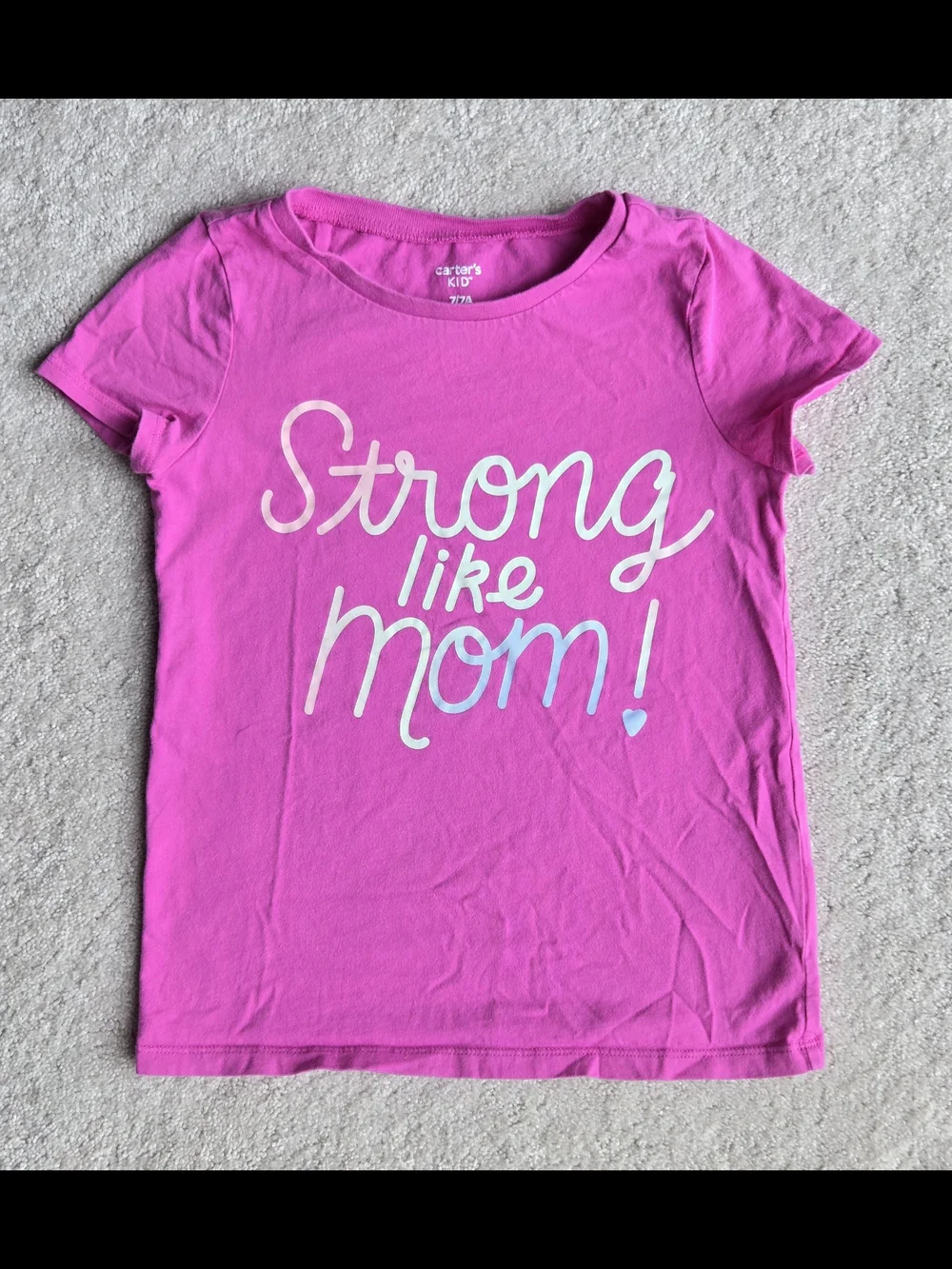 Carter's Bright Pink 'Strong like Mom' Short Sleeve Tee